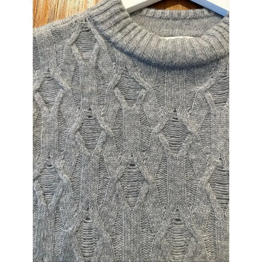 Design History Pure Cashmere grey cableknit two for sweater small - Picture 10 of 10